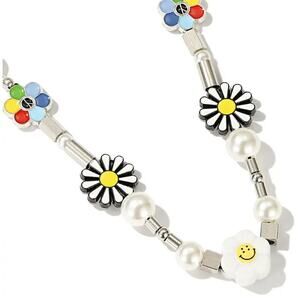 Helloice Daisy Smile Face Pearl Necklace - Adjustable